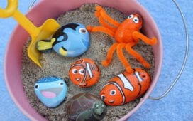 Painted Finding Dory rocks with Nemo