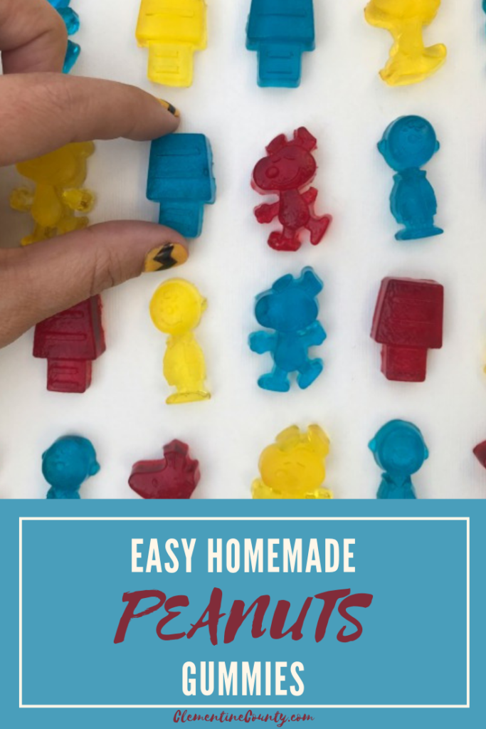 Have fun making your own Easy Homemade Peanuts Gummies! The 3-ingredient recipe is a simple gummy bear recipe that is shaped like the Peanuts characters. Kids love to help make them and eat them too!