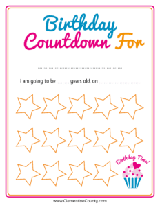 Free Birthday Countdown Printable | Clementine County