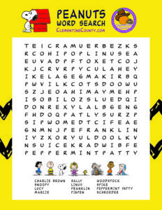 Peanut Template   Printable Word Searches